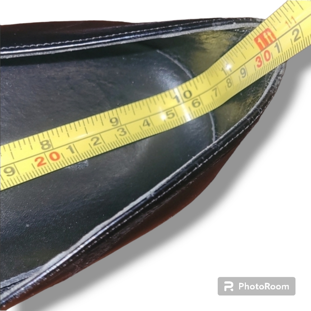 Emporio Armani Dark Academia Black Leather Flats - Picture 10 of 10